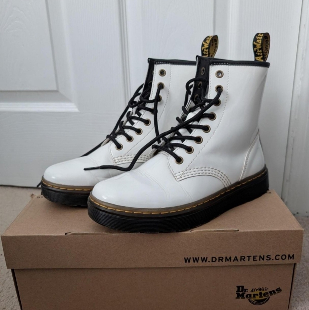 Dr. Doc Martens ZAVALA Leather Lace Up Combat Ankle Boots US Size Women 7/Men 6